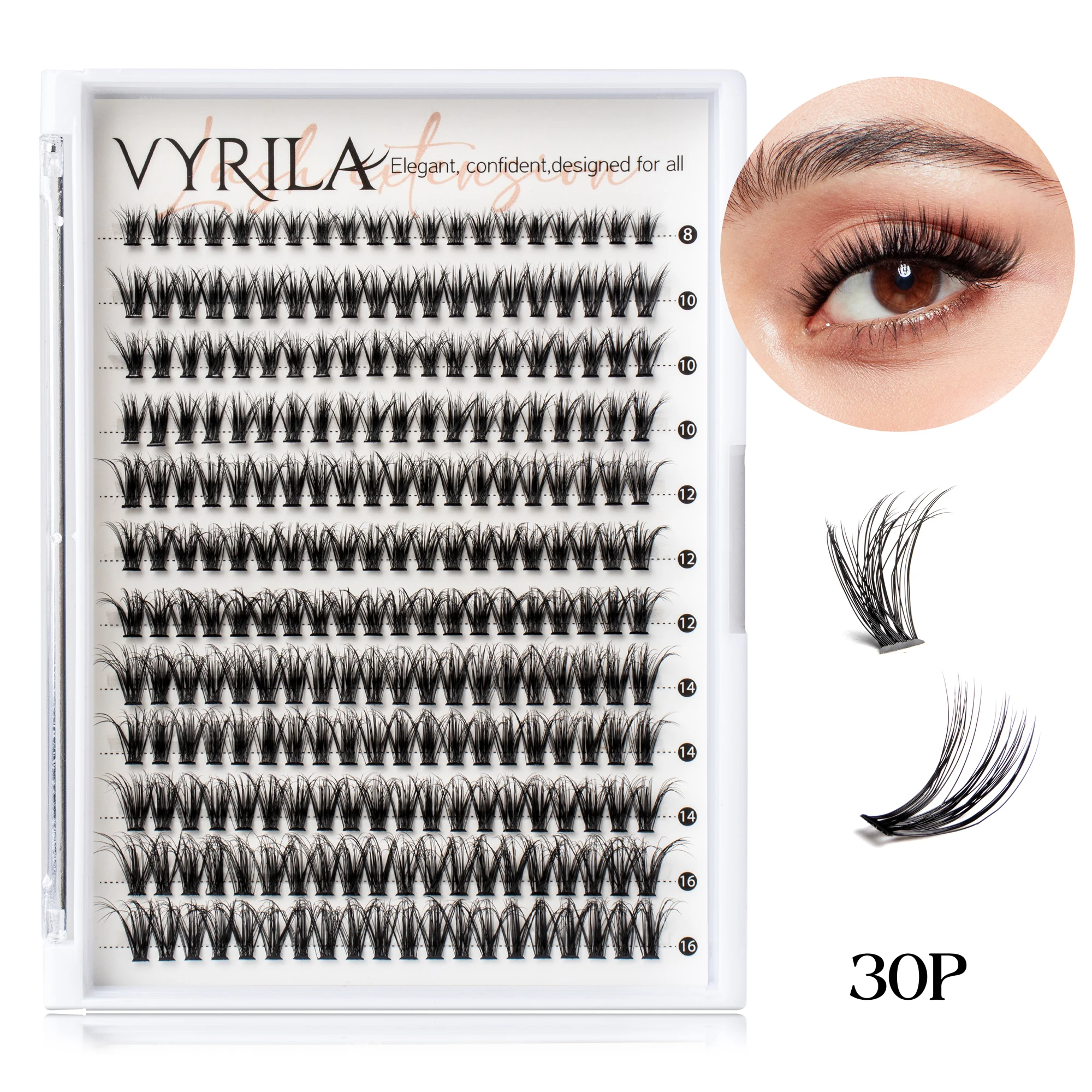 Individuele Wimpers Cluster C Curl Mix Lash Clusters 3D Piekerige DIY Wimperverlenging 0.1mm Super Dunne Band Herbruikbare Natuurlijke Wimpers