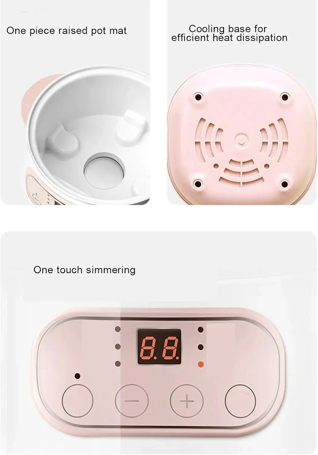 جهاز سيراميك كهربائي ذكي للعصيدة ، وعاء حساء كهربائي ، مضاد للحرق الجاف ، آمن ، ، ، مقبس لنا ، 1 لتر ، وزن ، قابس لنا