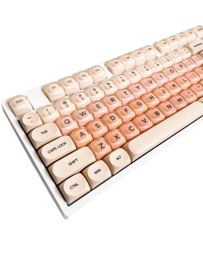 Red-brown keycap HOA height small full set of 130 two-color half-matte UV printing
