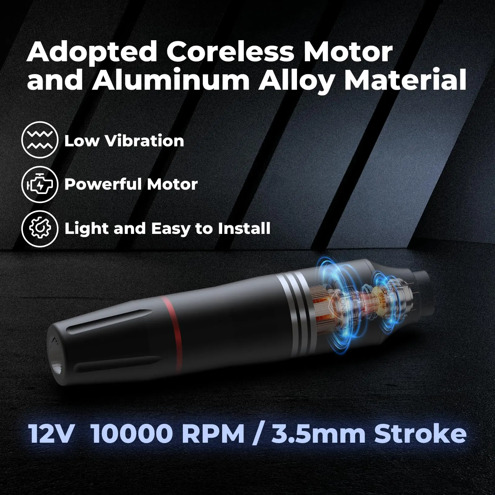 YILONG-Juego de 2 bolígrafos de tatuaje con batería, Kit de máquina de tatuaje inalámbrica rotativa, Motor Sin Núcleo, máquinas de tatuaje de alta calidad para tatuador