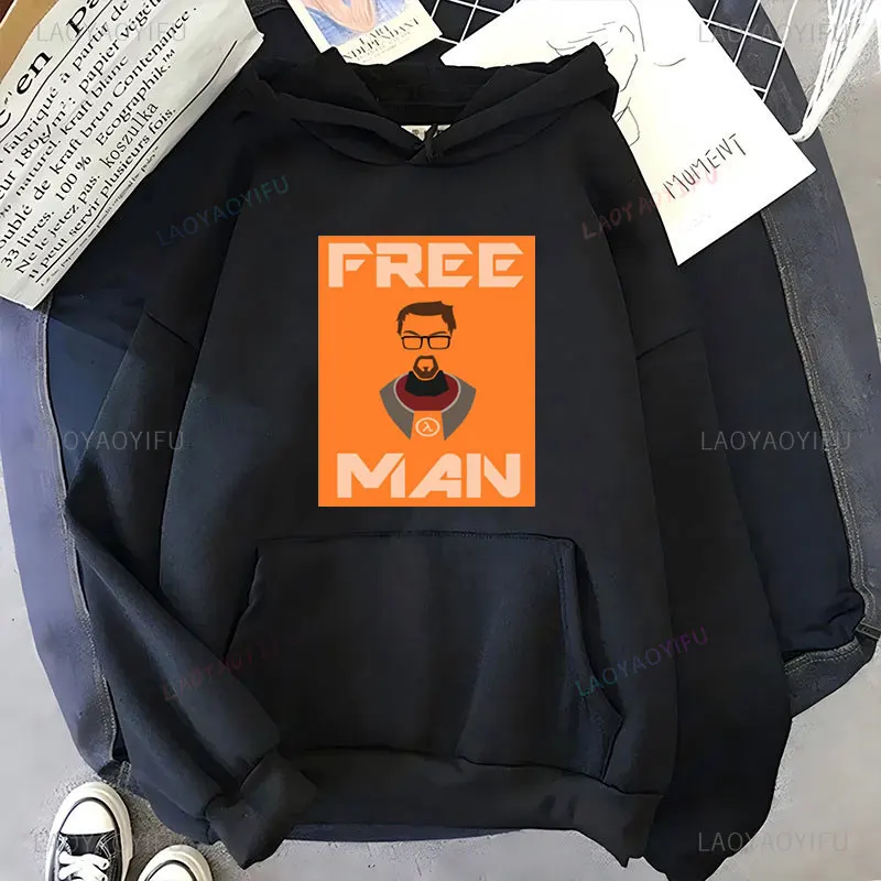سويت شيرت Freeman Half Life Cry of Fear بغطاء للرأس كاجوال فضفاض للألعاب كلاسيكي عتيق بأكمام طويلة ملابس خريفية بلوفرات بغطاء للرأس