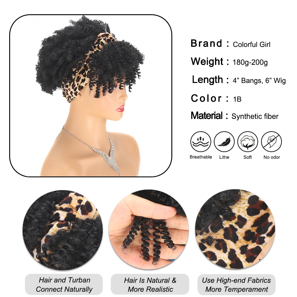 Puff Curly Headband Wig 4