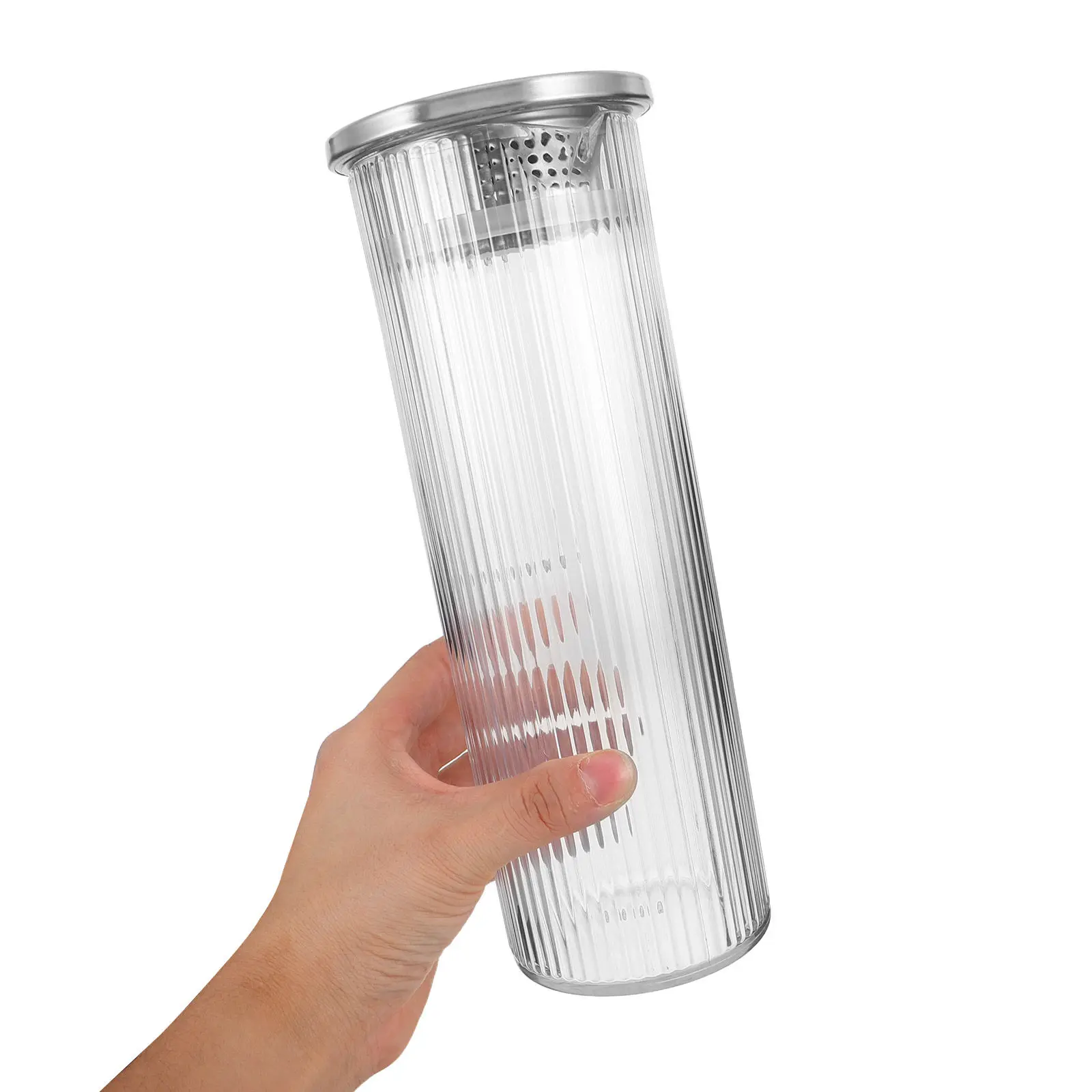 Acrylic Pitcher Water Jug For For Lemonade Tea Shatterproof Vertical Stripe Cold 1000Ml Large Capacity Beverage