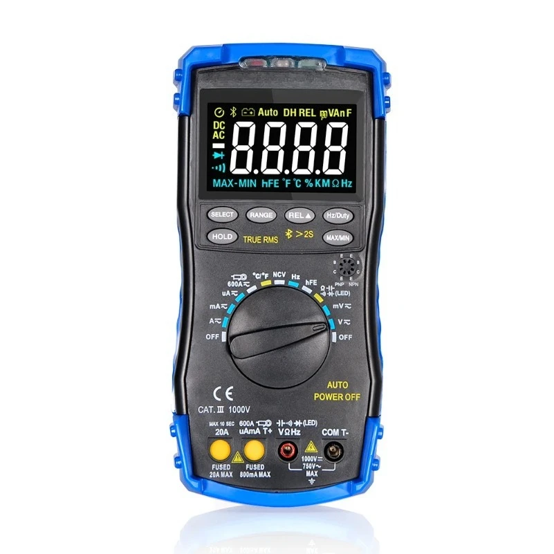 Car&Home Repair Digital Multimeter 6000 Counts True RMS NCV Auto Range DC/AC Volt Amp Ohm Cap Temp Tester with Bluetooth APP