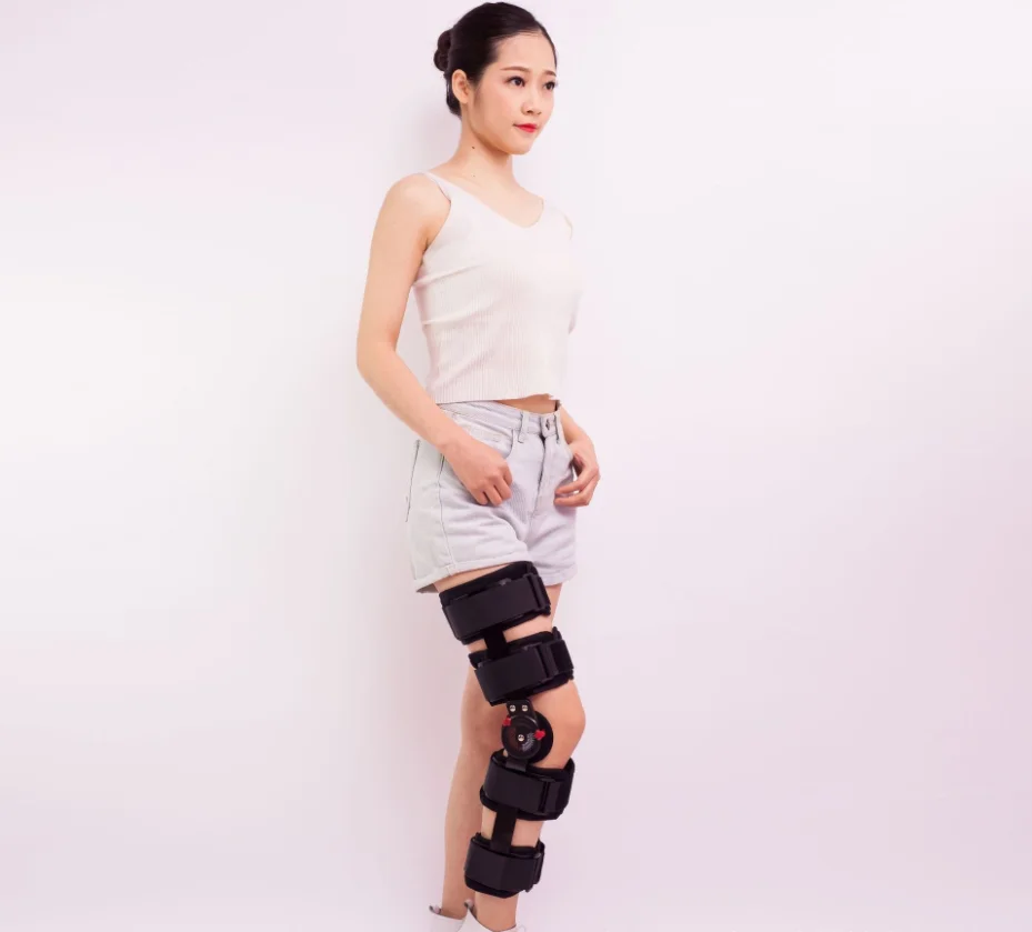 Hinged Knee Brace Immobilizer Orthosis Stabilizer for ACL MCL PCL Injury, Medical Orthopedic Support Stabilizer After Surgery