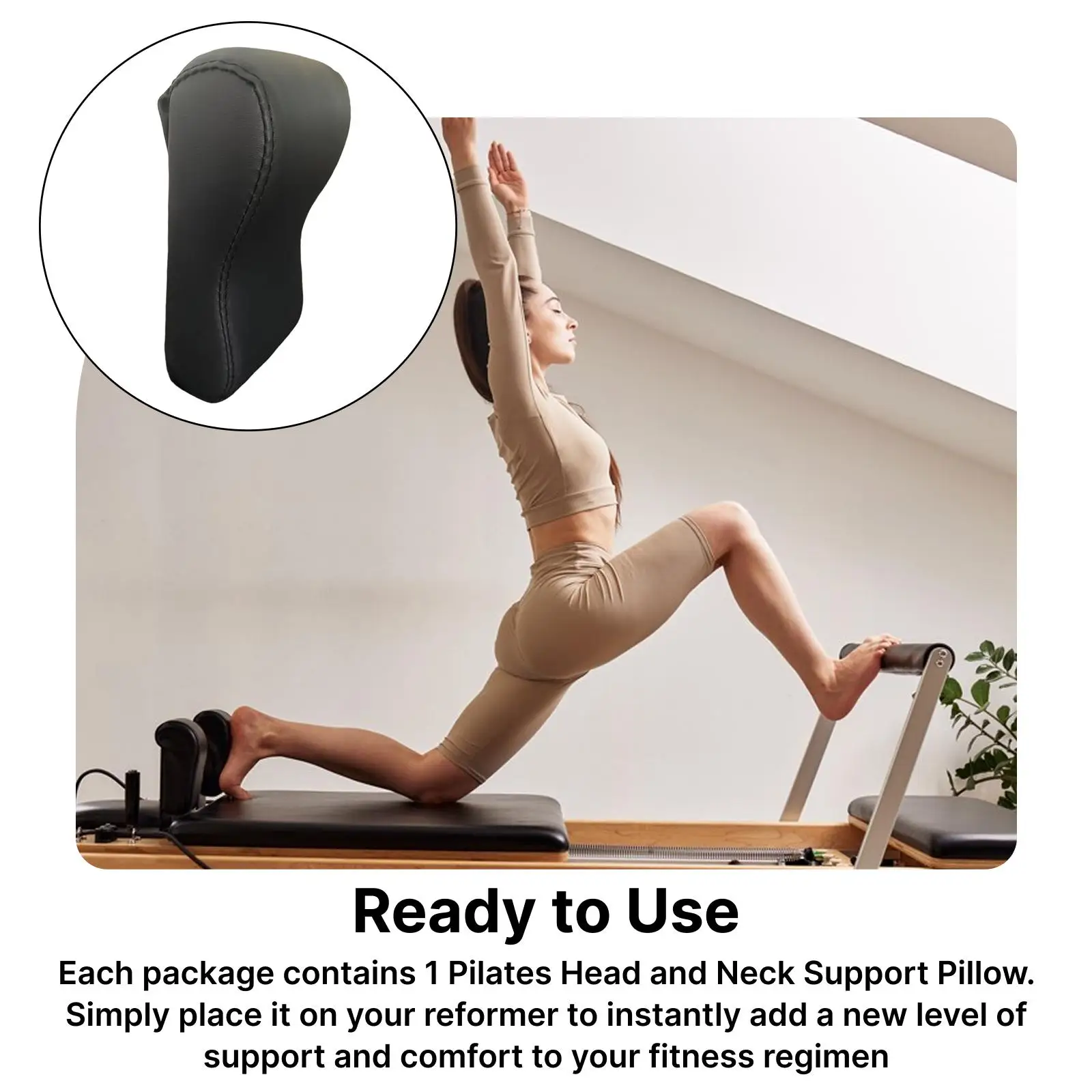 Pilates Cushion Pillow PU Leather Balance Pillow Yoga Mat Headrest for Home Gym Equipment Beginners