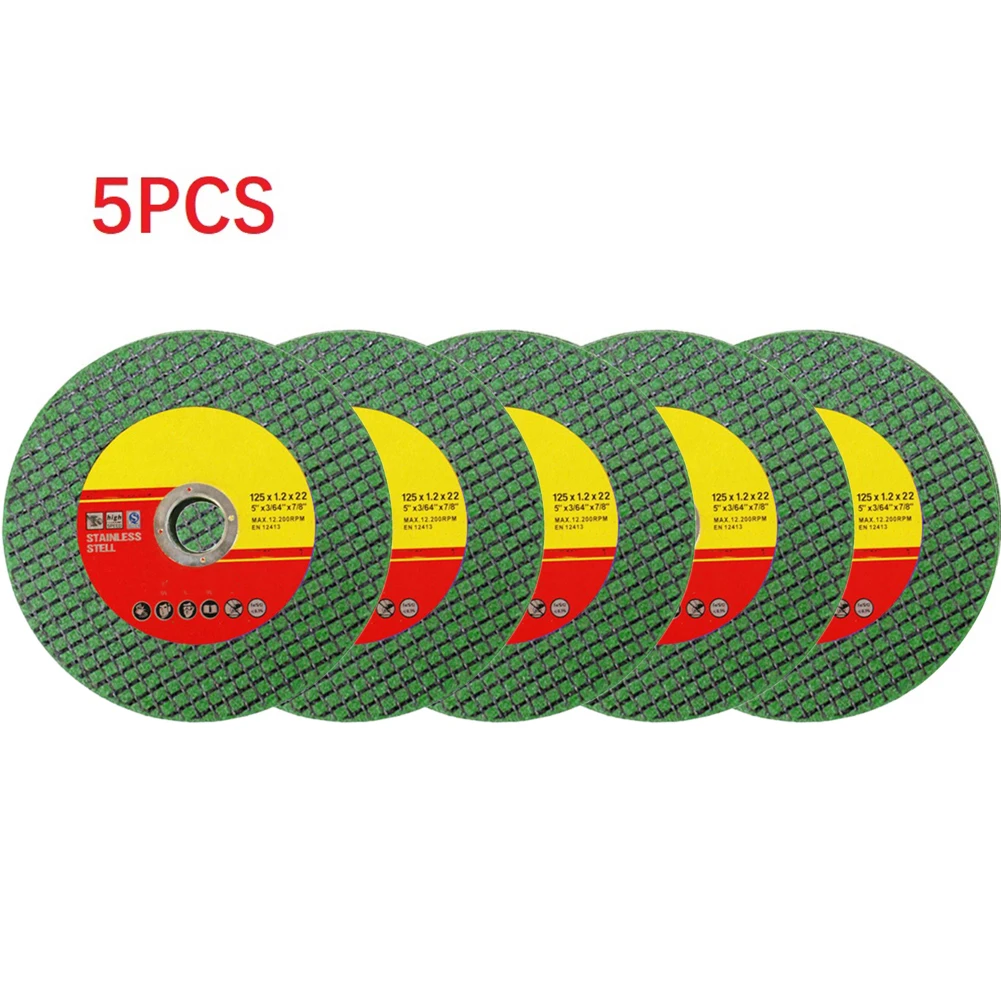 5pcs 125mm Metal Cutting Disc Angle Grinder Circular Double Diamond Mesh Grinding Wheel Ultra-Thin For Steel Stone Polishing