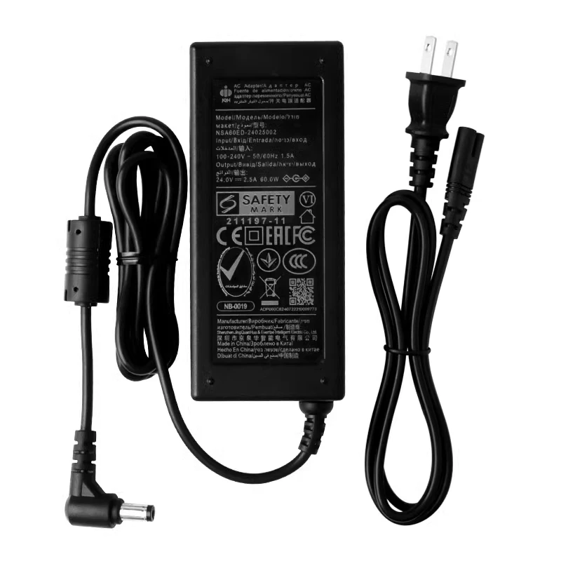

JQH NSA60ED-24025002 24V 2.5A AC Adapter Charger 60W Power Supply 5.5*2.1mm