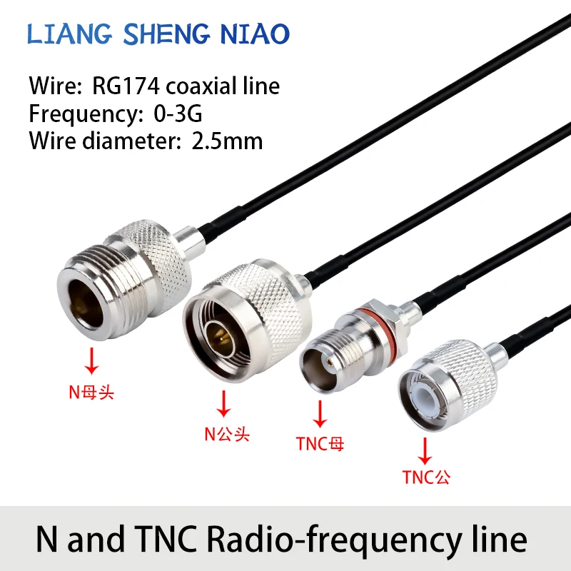 RG174 RF-adapterkabel N naar TNC mannelijke en vrouwelijke connectoren n naar TNC antenne signaalaansluitkabel verlengkabel