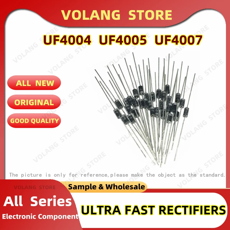 50Pcs Ultra Fast Recovery Rectifier Diode 1A UF4004 400V UF4005 600V UF4007 1KV 1000V 75ns DO-41 Dip DO-27  High Quality