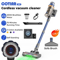 COTIAR S25 Cordless Vacuum Cleaner 650W 60kPa Strong Suction 70 Mins Runtime Handheld Home Appliance Portable Removable Battery