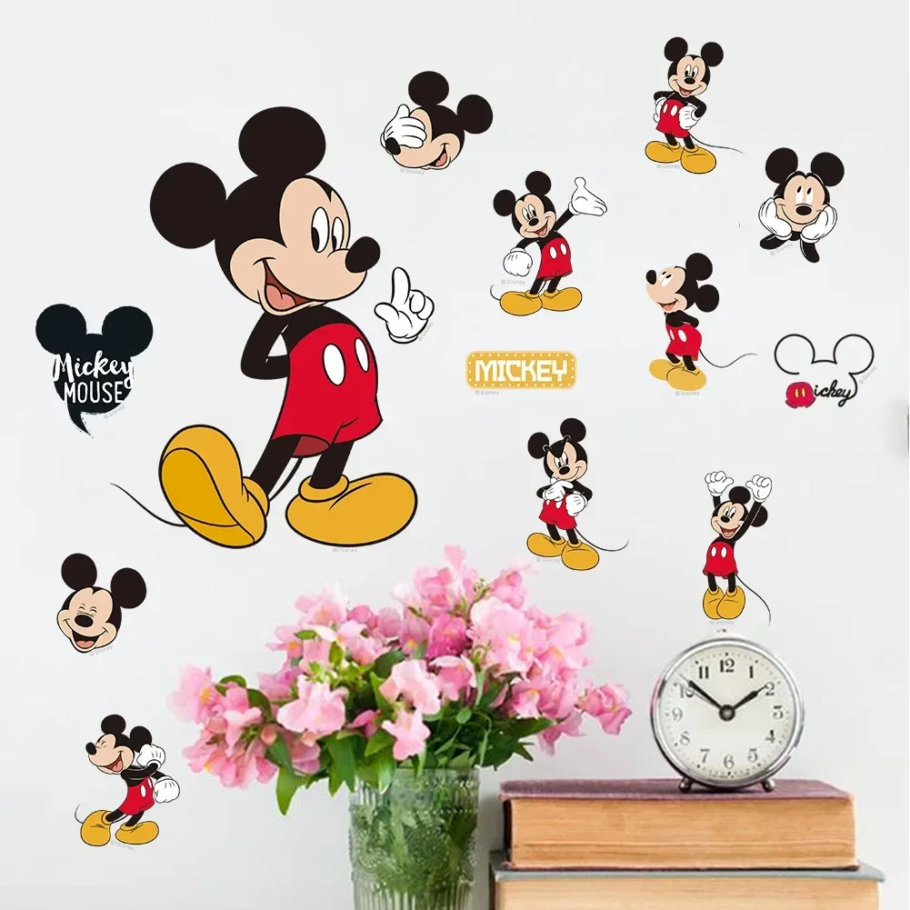 Disney Anime Figure Mickey Minnie Mouse Wall Toilet Refrigerator Sticker Room Decor for Kids Room Living Room Birthday Gifts