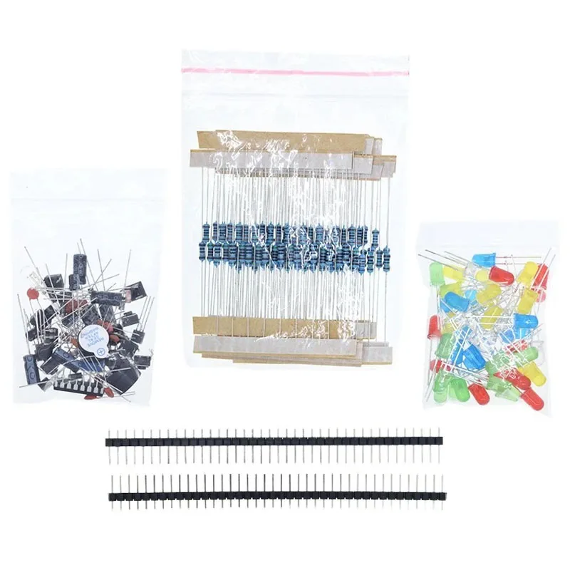 Básico Starter Kit para Arduino UNO Pi, Componentes Eletrônicos, LED, Buzzer, Capacitor, Botão Resistor