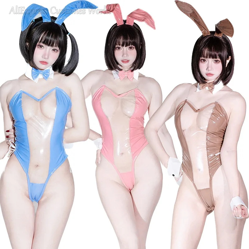 ニエのためのバニーガールコスプレ衣装-オートマタ、ヤードブラ、透明なボディスーツ、ウサギの尾、セクシー、ヨラ2番、タイプb、毎日の衣装