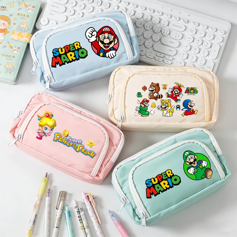 

Super Marios Boy Girl Pencil Pouch Large Capacity Multi-layer Pencil Bag Student Pen Case Cartoon Stationery Bag School Supplies