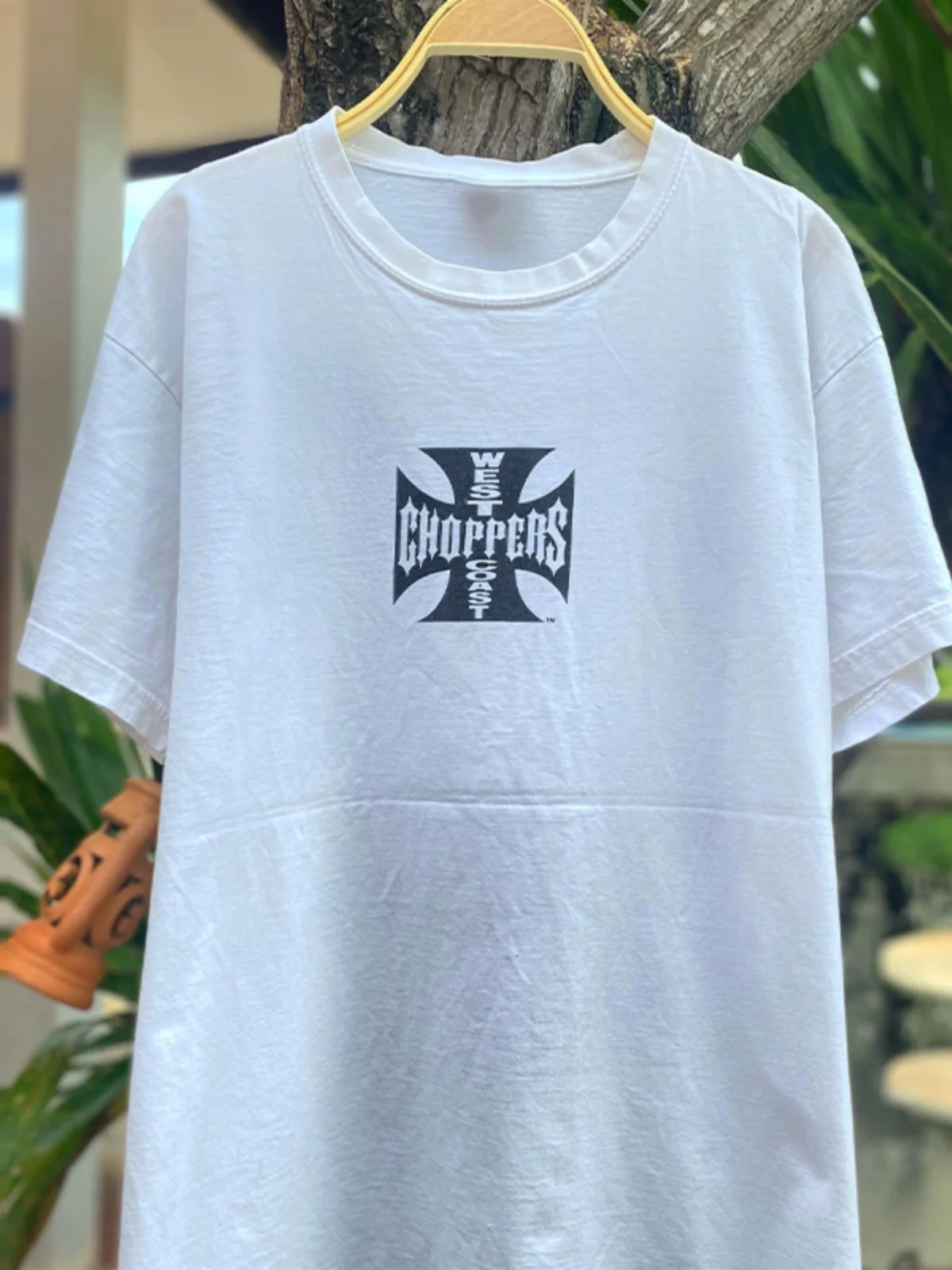 Pure Cotton Vintage Hip Hop West Coast Style Men's Women's Short Sleeve T-Shirt High Street Fashion Creative Print Casual Tee