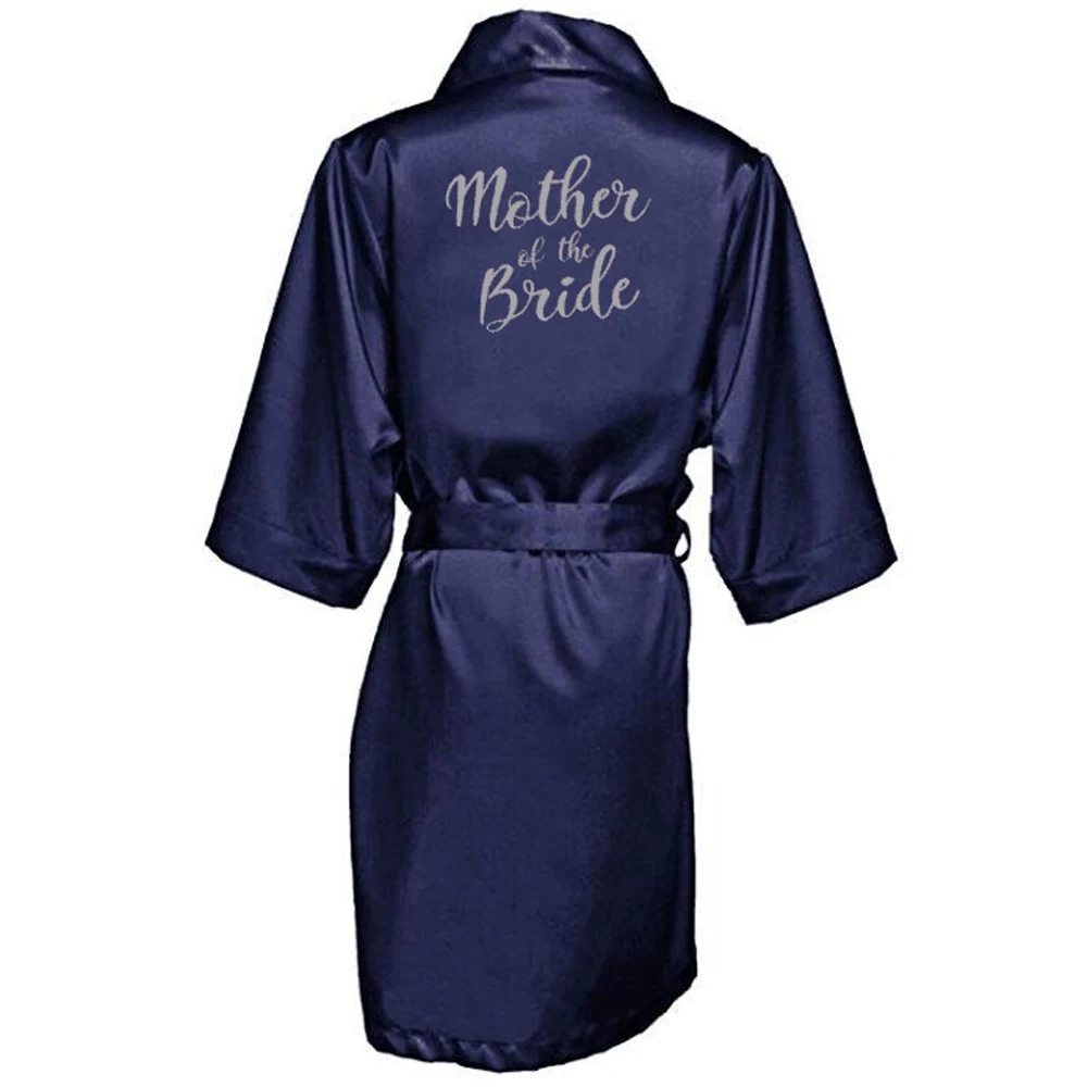 Navy blue robe kimono satin pajamas wedding robe bridesmaid sister mother of the bride robes SP004