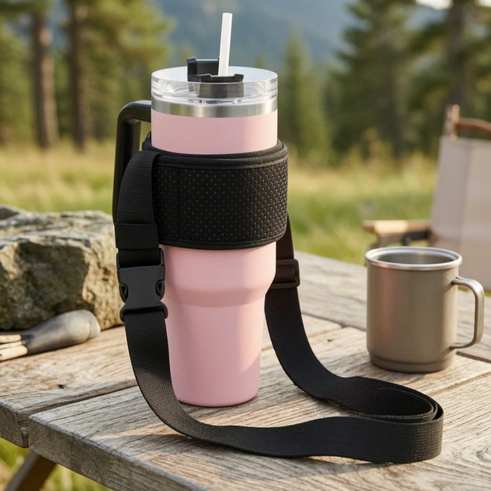 Bag Portable Bottle Guarding Sleeve with Hook-and-Loop Closure Insulated Cup Carry Sleeve with Quick-Release Buckle Sturdy