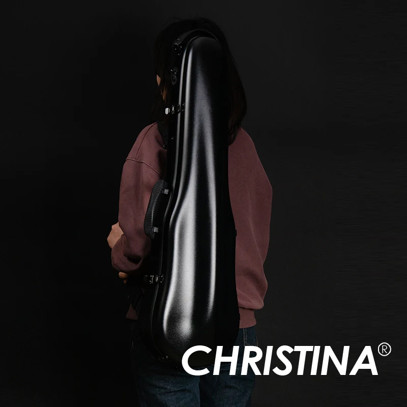 CHRISTINA High Quality Hard Violin Case Matte Black 4/4-3/4 Size Adjustable Lightweight NEW Composite Material VB94-5