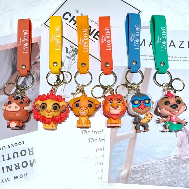 Animal Cartoon Action Figure 3D Cartoon Lion King Keychain Pendant Simba Doll Bags Keychain Promotion