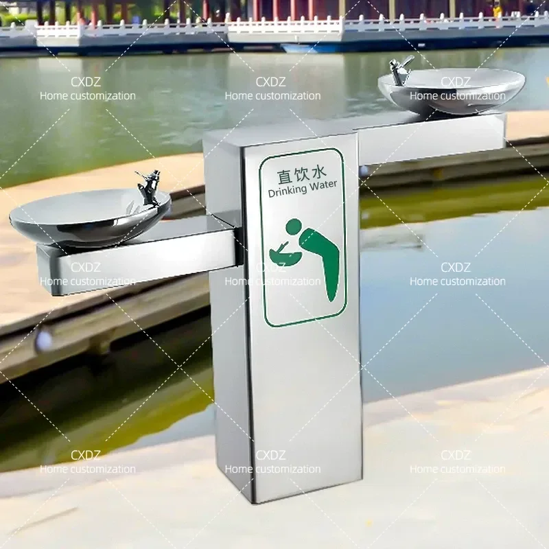304 Stainless Steel Column Basin Integrated Floor to Ceiling Outdoor Wash Basin Park Scenic Spot Filter Direct Drinking Water