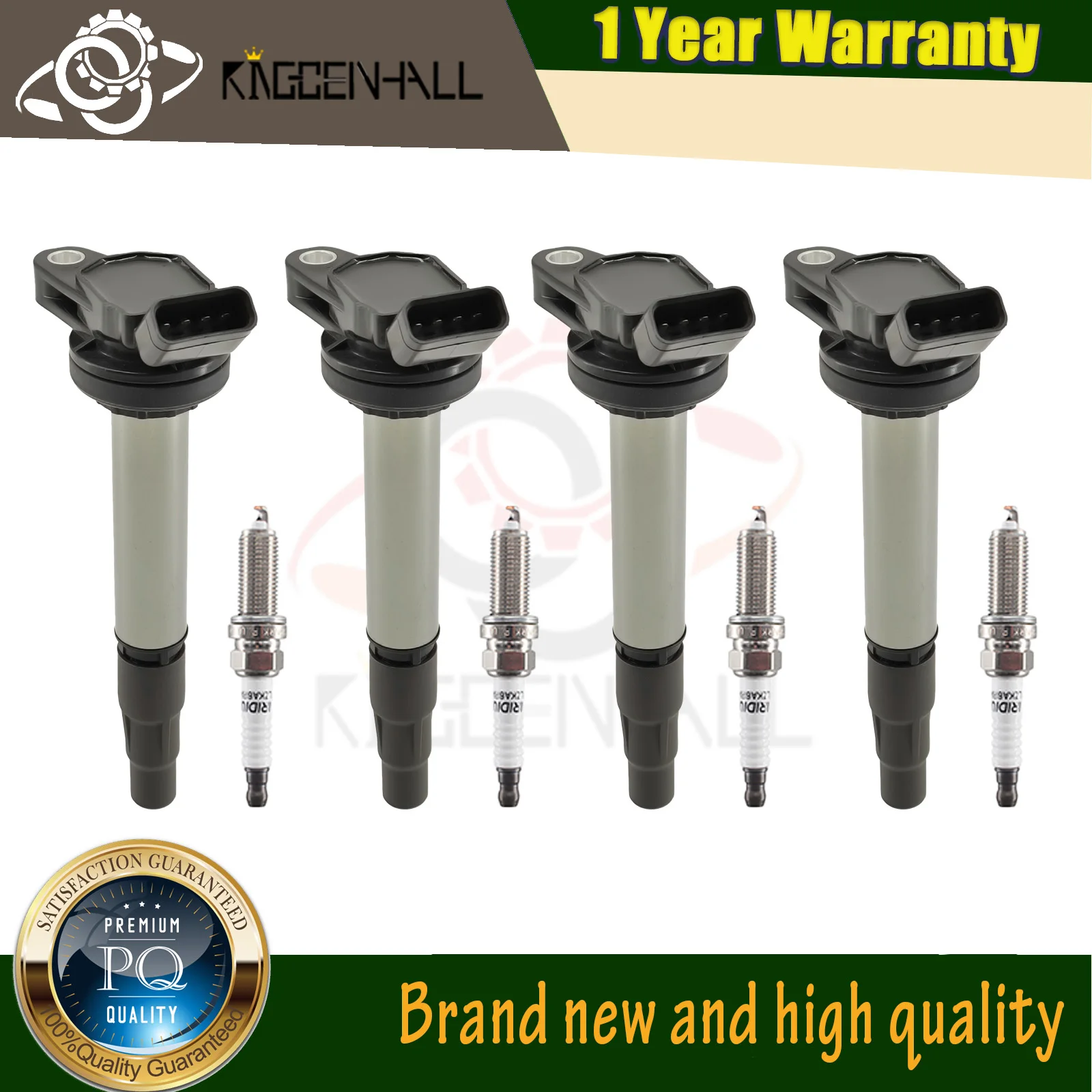 90919-02252 4Pcs Ignition Coil & iridium Spark Plug Compatible with Lexus CT200h Pontiac Vibe Scion iM xD 1.8L Toyota C-HR 2.0L