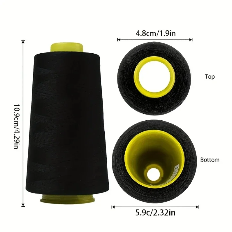 Polyester Sewing Thread 40S/2 3000 Yards, Black/White