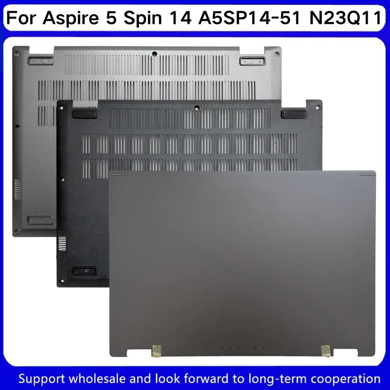 Tampa traseira LCD para Aspire 5 Spin 14, A5SP14-51, N23Q11, cinza, novo