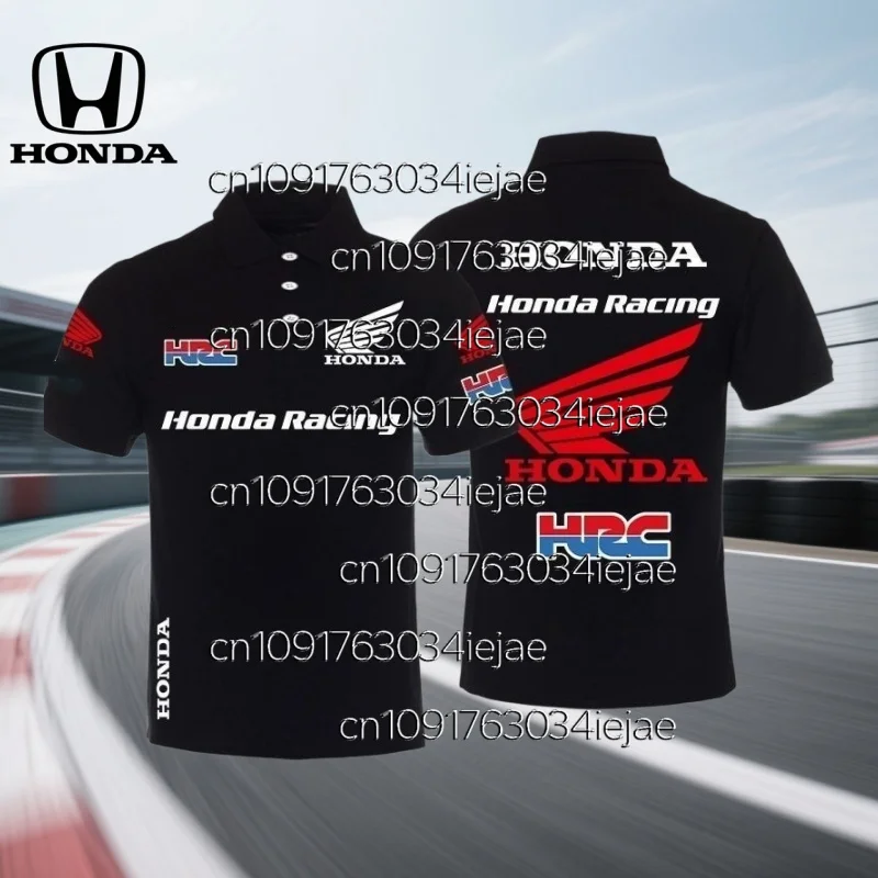 

Honda men's cotton polo shirt motorcycle enthusiast badge racing 2025 summer high quality polo shirt street wear