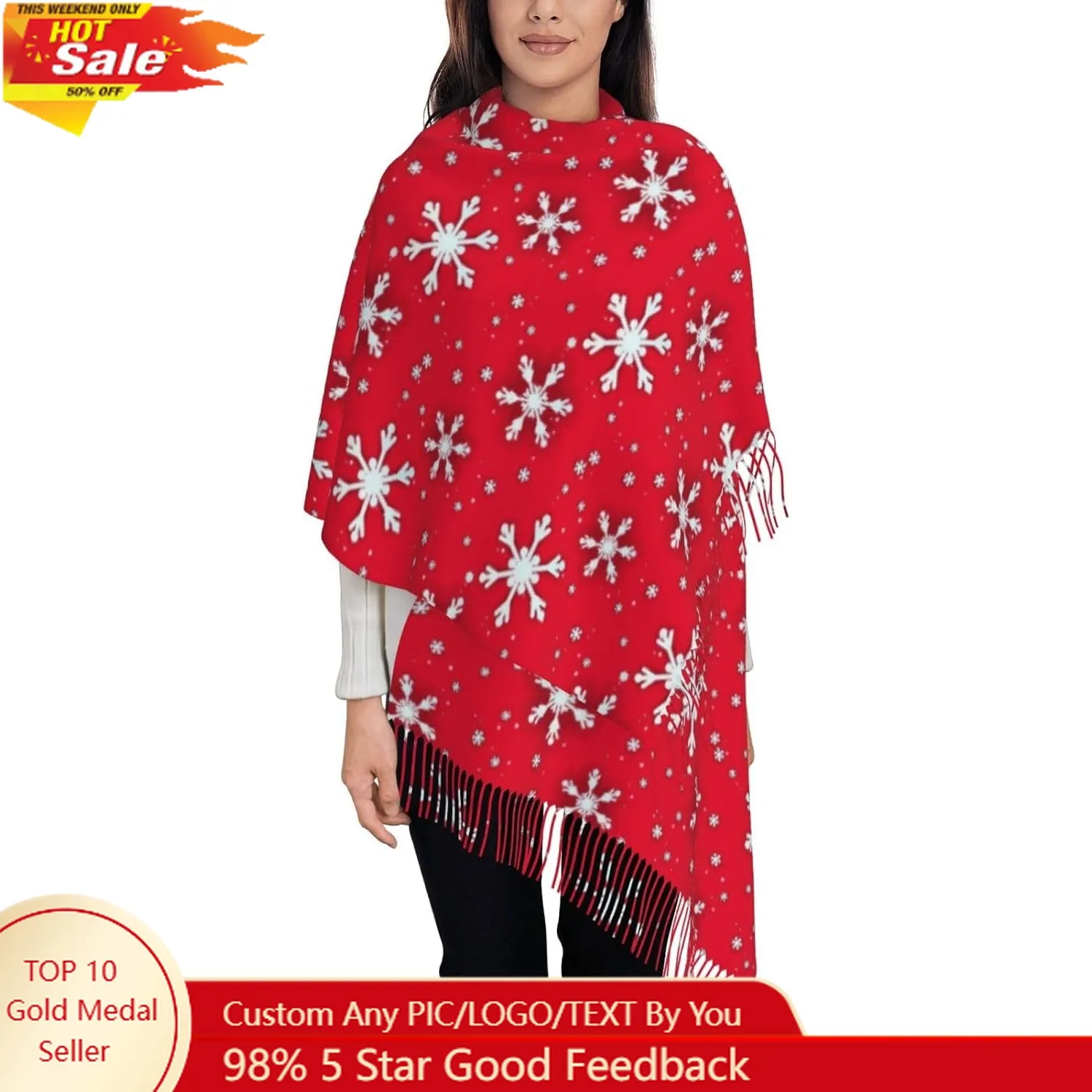 

Halloween Scarf Tassel Scarves Fall Winter Shawl Wraps Bandana for Women Men Kid