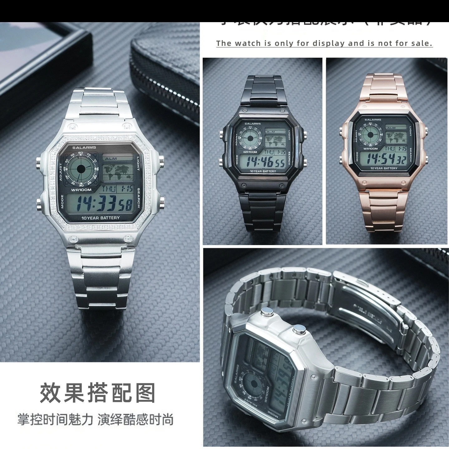 

AE1200 AE1300 Modified Solid Stainless Steel Set For Casio 3299 AE-1200 AE-1300 High Quality Stainless Steel Men's Strap Case