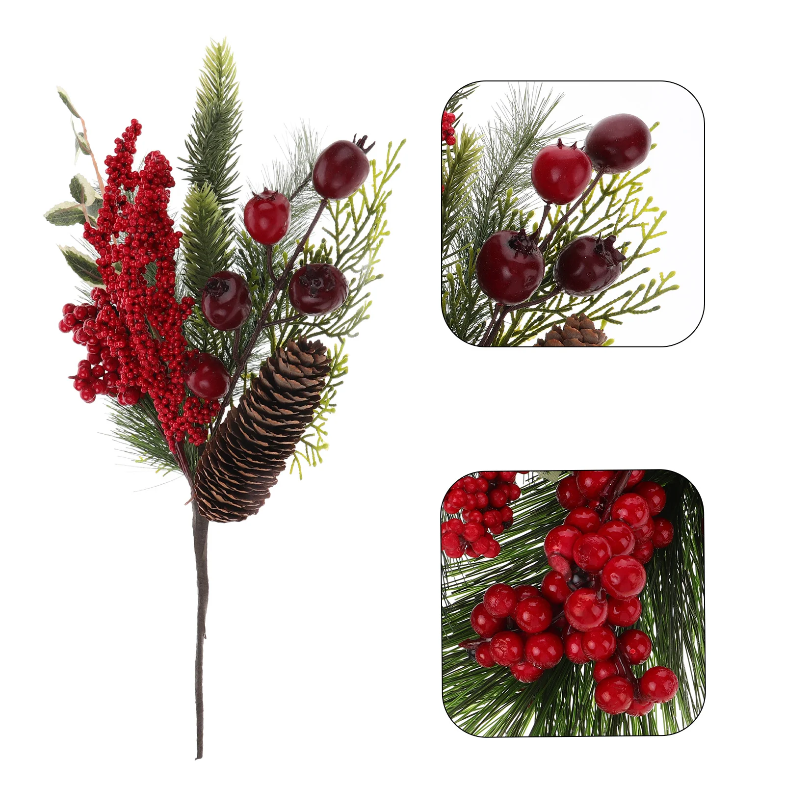 

Simulation Berry Stem Fake Berry Pick Christmas Tree Ornament Lifelike Design Versatile Use Longlasting Festive Atmosphere