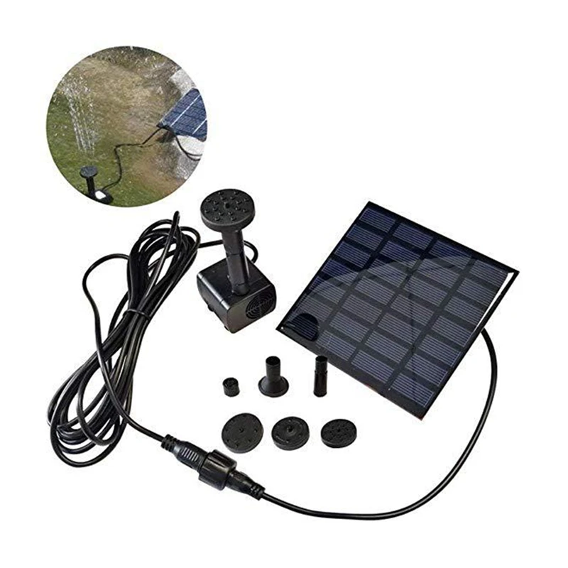 Solar Hydroponics Submersible Pump With 7 Nozzles Water Pump Filter Multifunctional Decorative Props Portable