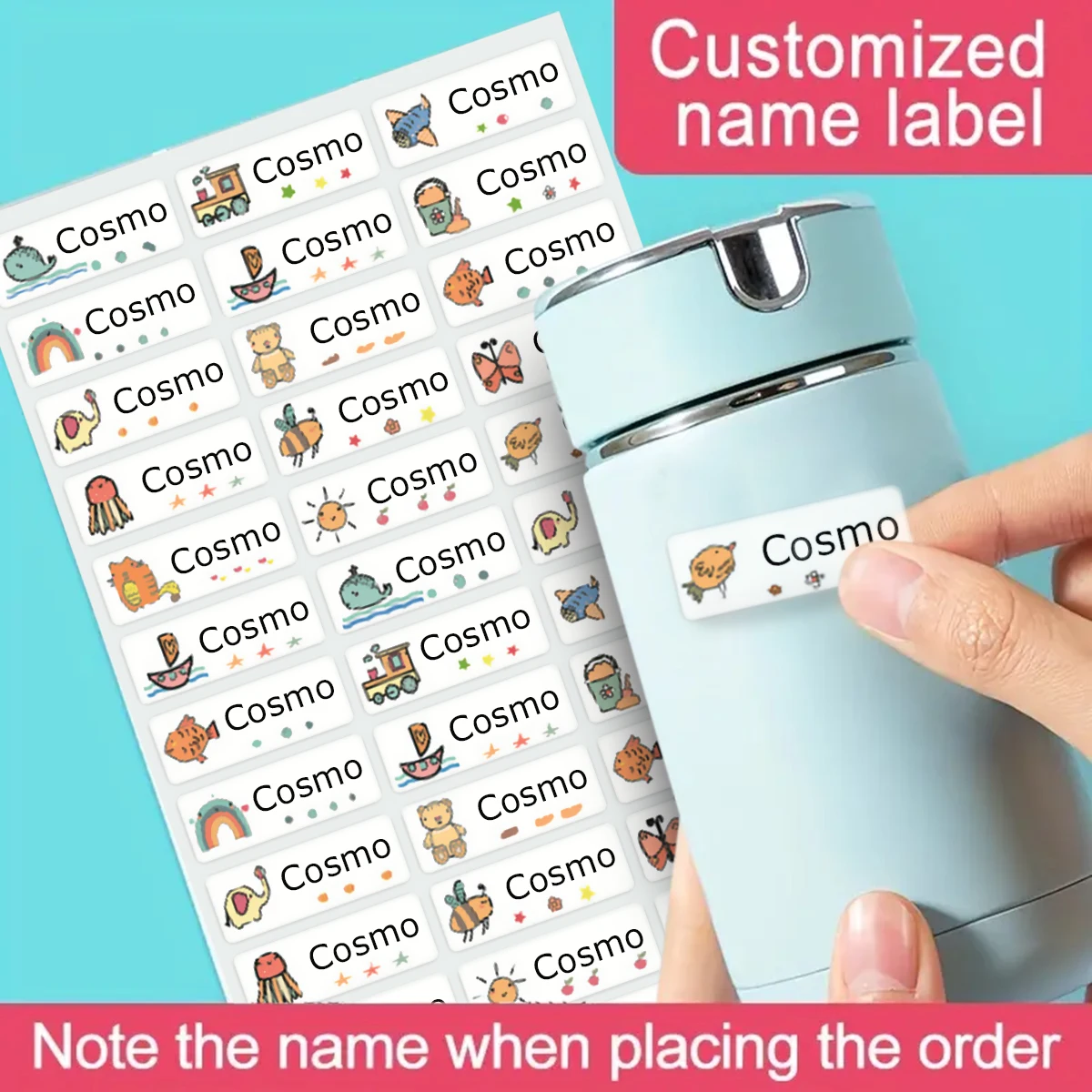 Kunden spezifische Name stickers-T1-personalized Karikatur muster wasserdichte Etiketten aufkleber, Bücher, Trinkgläser, Dokumenten etiketten