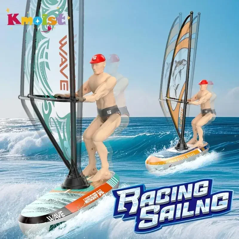 

RC Boat Remote Control Sailing Racing Dazzling Swing Competitive Balance Kayaking Water Toys Radio Controlled Boat Toy for Kids