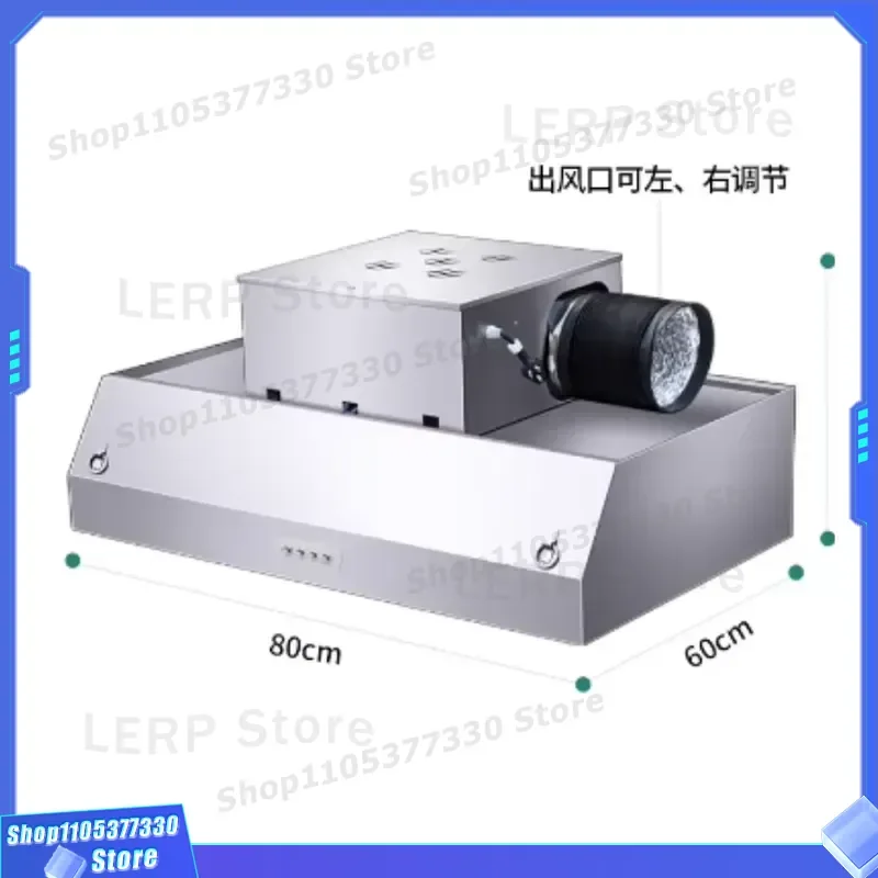 1800CFM Stainless Steel 304 Ductless Range Hood Dual Fans Self Cleaning Intelligent Control Commercial Kitchen Vent for Hotel