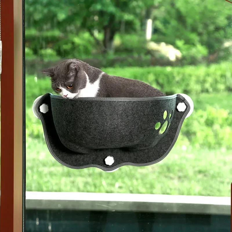 OUZEY Suction Cup Hanging Pet Cats Bed Sunny Window Seat Cat Hammock Comfortable Sleeping Removable Cat Nesk Kitten Basket