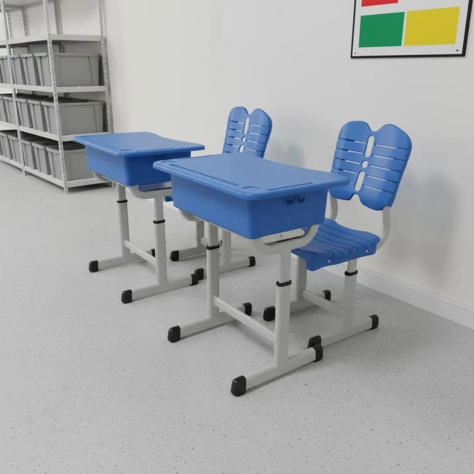 Adjustable Student Desk and Chair Set Sturdy & Long-Lasting Height Adjustable School Desk Children's Study Table and Chair view 4