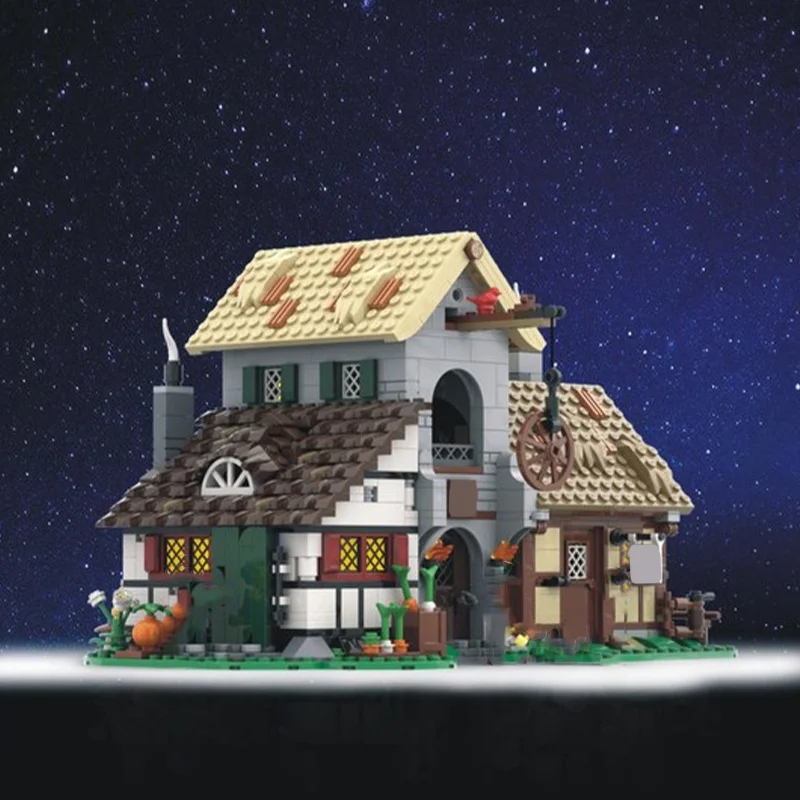 4727 قطعة MOC القرون الوسطى مدينة ساحة أيقونات نموذج اللبنات البناء تجميع هدية الكريسماس لتقوم بها بنفسك لعبة فكرة الإبداعية للأطفال #4