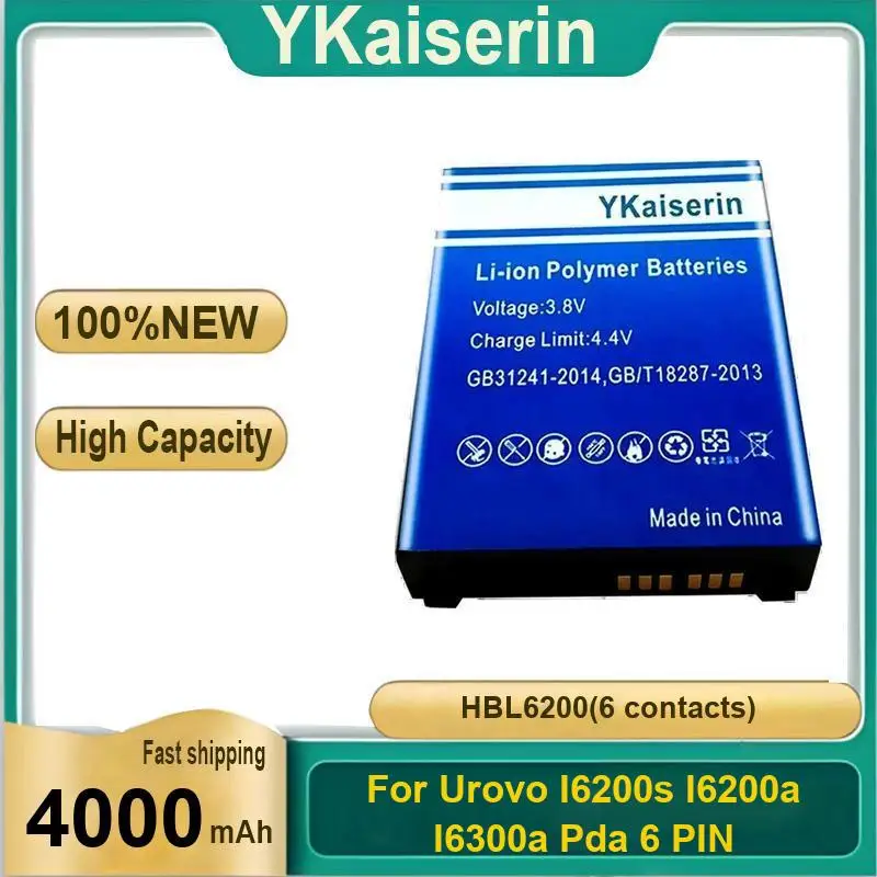 Portable Data Terminal Battery HBL6200 6 Contacts 4000Mah For Urovo I6200s I6200a I6300a Pda Pin