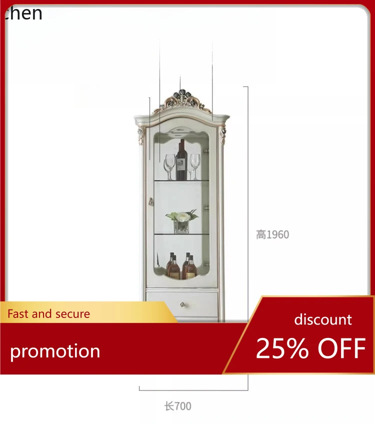 

ZML Solid Wood TV Cabinet Living Room Art Carved Storage Cabinet