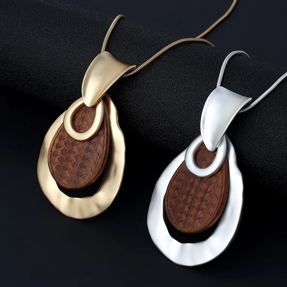 

Kaseakia Long Ins Jewelry Retro Simple Necklace with Metal Pendant, Statement Sweater Chain for Women Jewelry Accessories