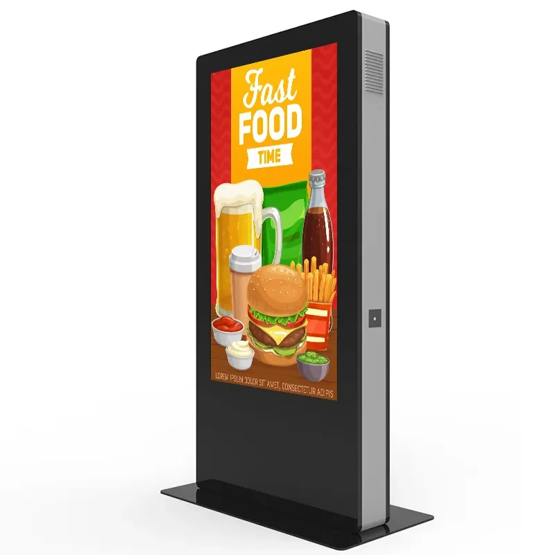 Outdoor Waterproof 55 Inch Floor Standing Kiosk Media Player Digital Signage Advertising Totem with Text Animation SDK