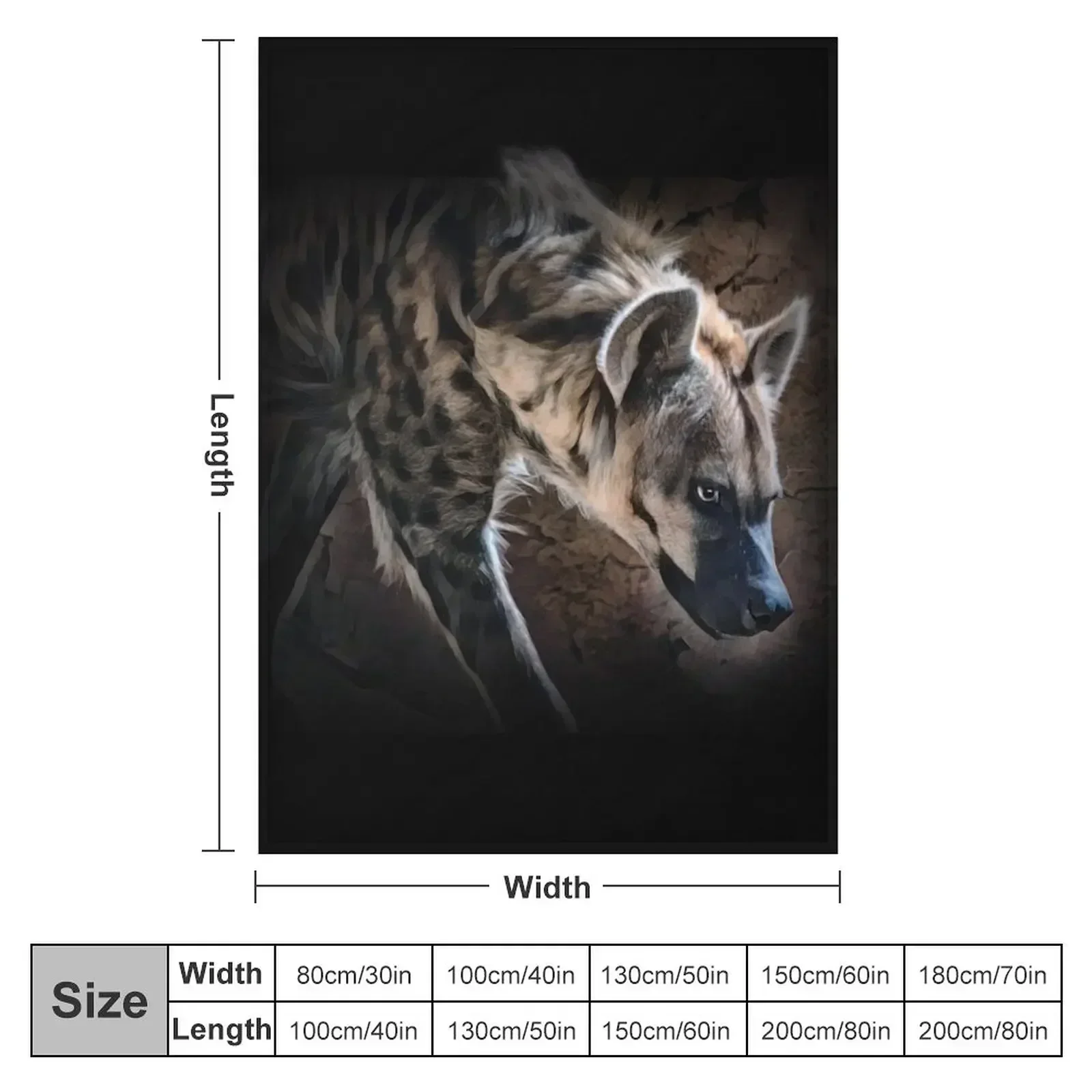 Spotted Hyena In Shadows Throw Blanket christmas gifts Custom Blankets