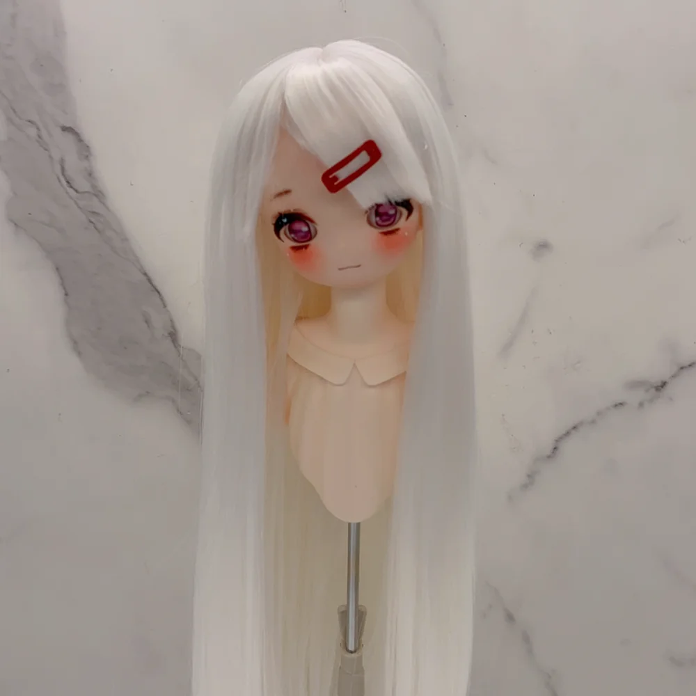 

1/3 & 1/4 & 1/6 Bjd Doll Wig Long Straight High Temperature Silk BJD Doll Hair Dress Up with Bangs Doll Hair Wig