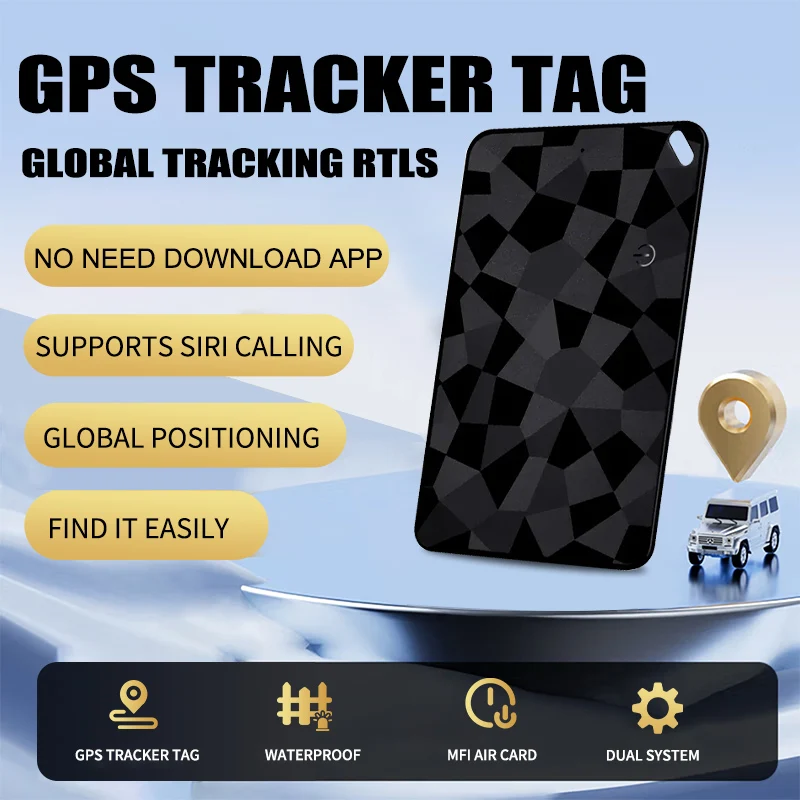 MFi Thin Waterproof Smart Tag iOS & Google Find My Wireless Charging Wallet Luggage Anti-Lost Locator