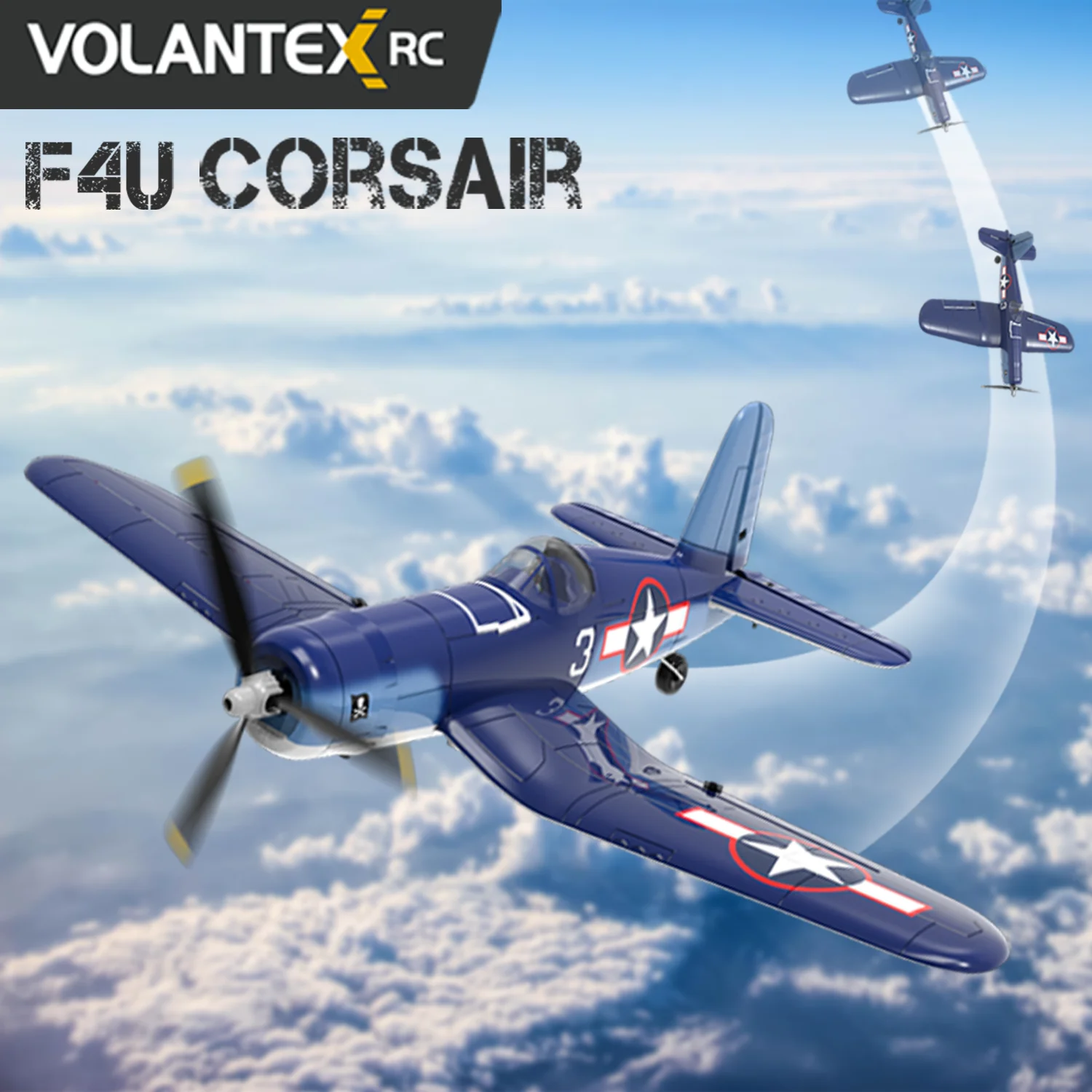 Volantex RC Planes for Adults,4-CH F4U Corsair RC Airplane,One-Key Aerobatic, Stable and Safe,Suitable for Outdoor Activity