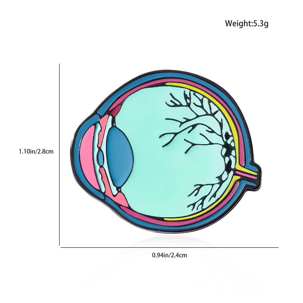 Harong Eyeball smalto Pin delicato adorabile spilla medica cappello abbigliamento distintivo per oftalmologo medico infermiera gioielli regalo