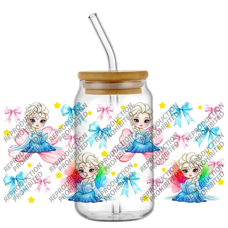 

New Disney Princesses 40 designs Waterproof DIY Decals 3D Transfers Stickers 16oz UV DTF for Glasses cup Wraps