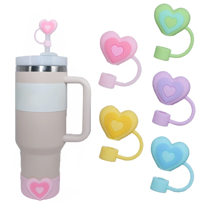 2pcs Water Bottle Bottom Bumper Silicone 10mm Straw Cover Cup Accessories Set For 30oz 40oz Tumbler Protective Boot Sleeve